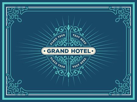 Art deco frame and label design, Resource for Hotel, Spa, Restaurant, Jewelry and other Product tags. Vector illustrationのイラスト素材