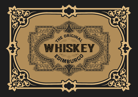 Vintage design for labels, emblem, banner, sticker. Suitable for whiskey or other comercial productsのイラスト素材