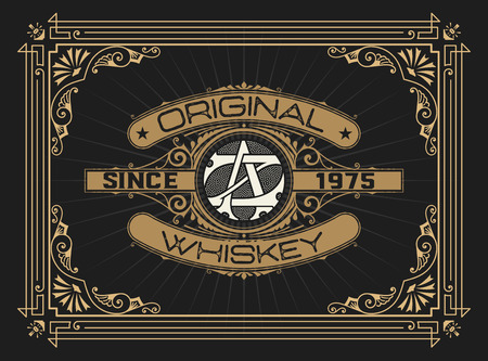 Whiskey design for label and packagingのイラスト素材