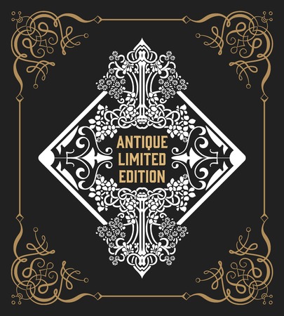 Antique card with old frameのイラスト素材