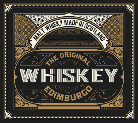 Whiskey label with old framesのイラスト素材