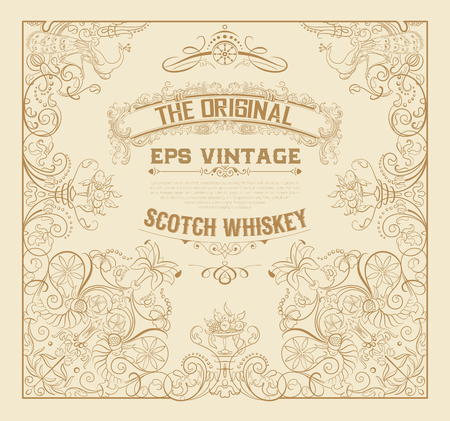 Old whiskey label.のイラスト素材