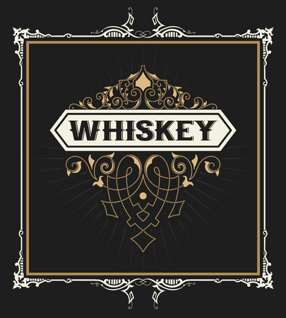 Old frame label design for Whiskey and Wine label, Restaurant, Beer label.のイラスト素材