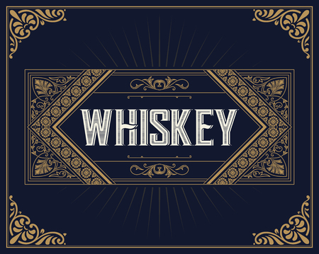 Old Whiskey Labelのイラスト素材