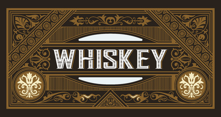 Old  label design for Whiskey and Wine label, Restaurant banner, Beer label.のイラスト素材