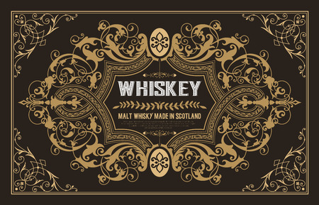 Old  label design for Whiskey and Wine label, Restaurant banner, Beer label.のイラスト素材