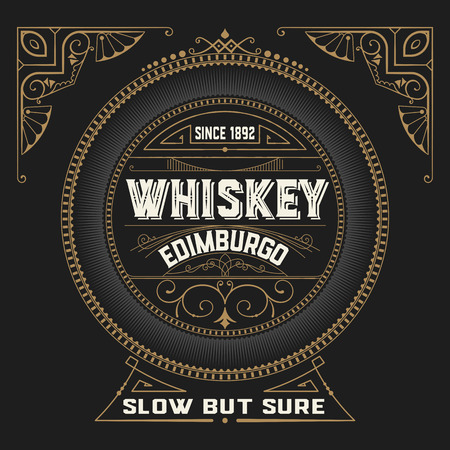 Vintage icon with floral ornamentsのイラスト素材