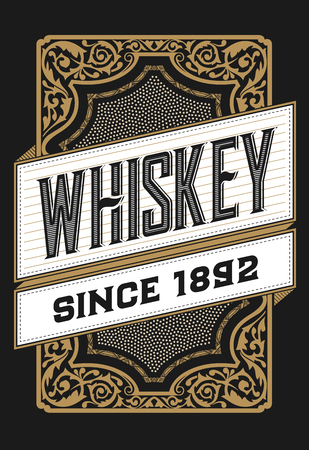 Old  label design for Whiskey and Wine label, Restaurant banner, Beer label.のイラスト素材