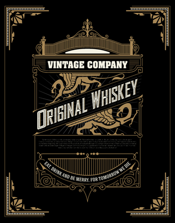 Whiskey label with old framesのイラスト素材