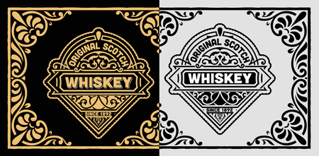 Vintage label for whiskey packingのイラスト素材