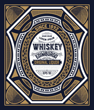 Vintage label for whiskey. You can apply this design for another products too.のイラスト素材