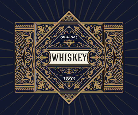 Vintage shield for whiskey packingのイラスト素材