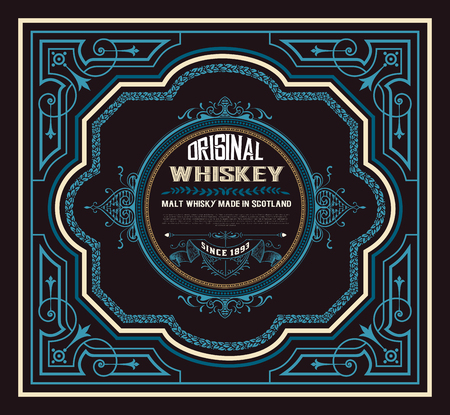 Art-deco Whiskey cardのイラスト素材