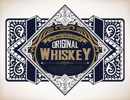 Retro logo for Whiskeyのイラスト素材