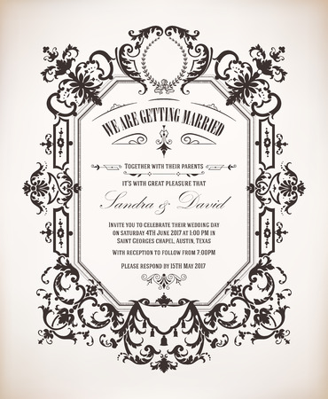 Vintage wedding invitationのイラスト素材