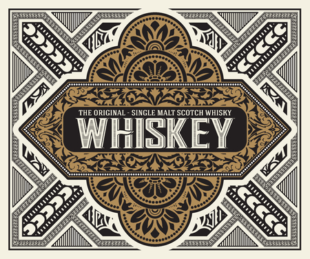 Retro whiskey label. Vectorのイラスト素材