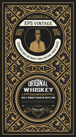 Vintage label with gentleman detailのイラスト素材