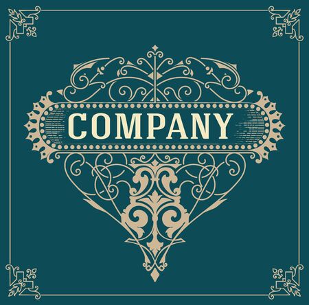 Logo template, Restaurant, Hotel, Boutique or Business Identity. Design with Flourishes Elegant Design Elements.Vectorのイラスト素材