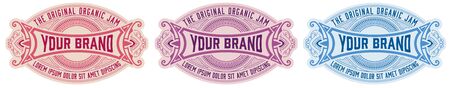 Antique Organic Jam Label with Floral Elementsのイラスト素材