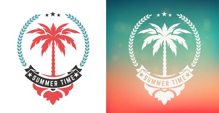 Vintage Summer Time logo. Vector Layeredのイラスト素材