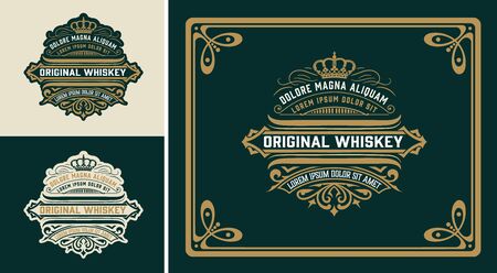 Vintage Logo or Banner Layout with ornamental elementsのイラスト素材