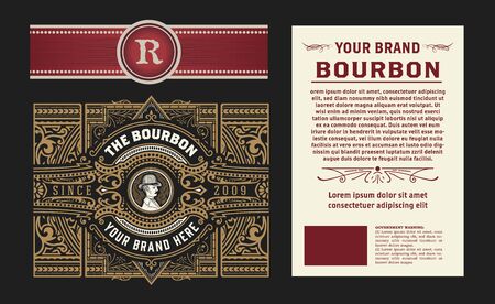 Liquor Label vintage design retro vector illustrationのイラスト素材