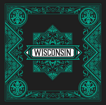 Set of 5 labels. Western styleのイラスト素材