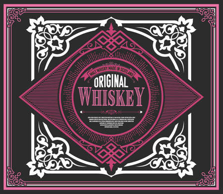 Vintage Label with Gin designのイラスト素材