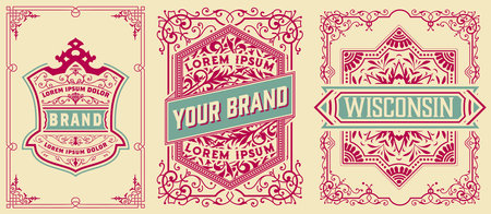 Set of 2 labels with vintage styleのイラスト素材