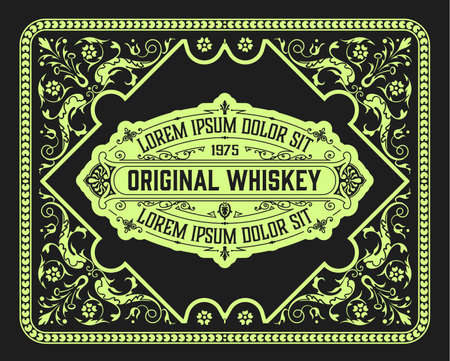 Whiskey label with old framesのイラスト素材
