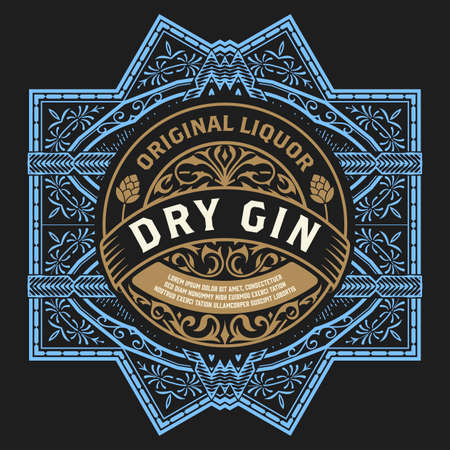 Whiskey label with old framesのイラスト素材