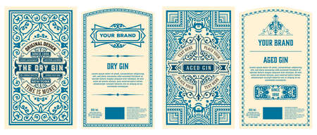 Set of 2 vintage labels for packingのイラスト素材