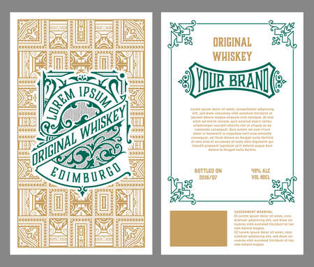 Whiskey label with old framesのイラスト素材