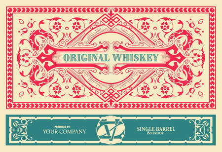 Whiskey label with old framesのイラスト素材