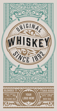Whiskey label with old framesのイラスト素材