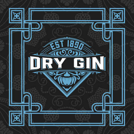 Whiskey label with old framesのイラスト素材
