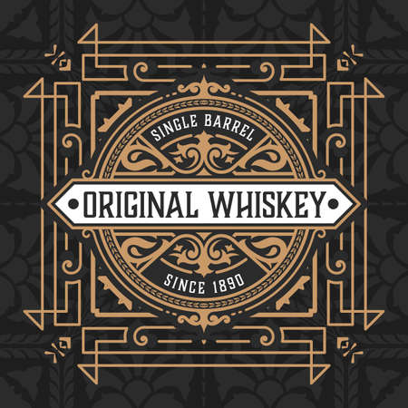 Whiskey label with old framesのイラスト素材