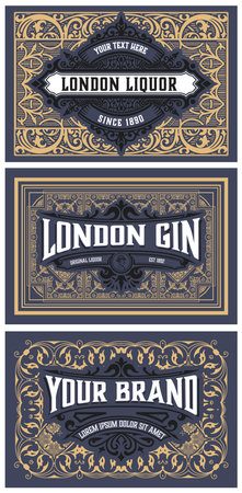 Set of 3 vintage labels for packingのイラスト素材