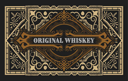 Whiskey label with old framesのイラスト素材