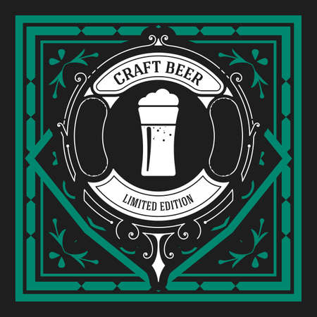 Beer label with old framesのイラスト素材