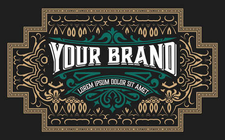 Whiskey label with old framesのイラスト素材