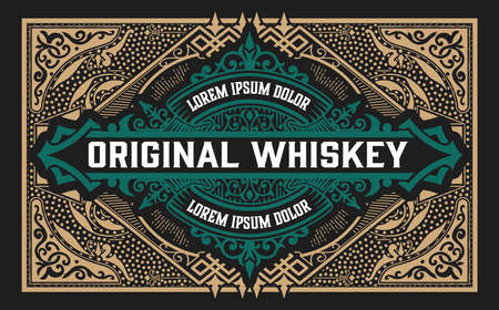 Whiskey label with old framesのイラスト素材