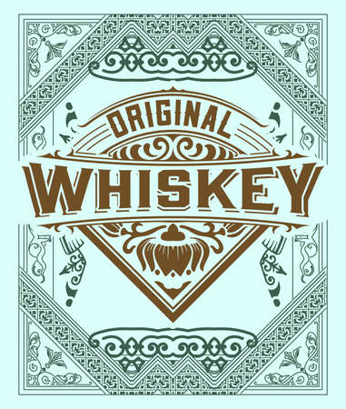 Whiskey label with old framesのイラスト素材