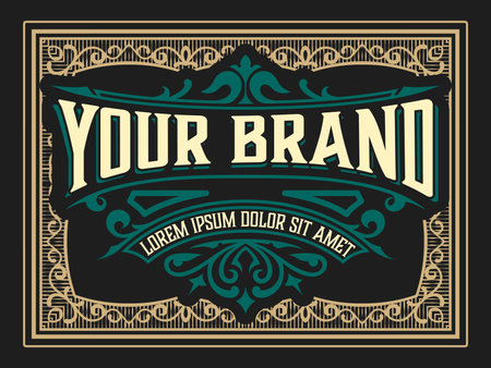 Whiskey label with old framesのイラスト素材