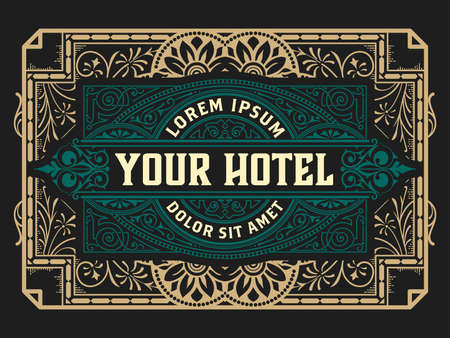 Whiskey label with old framesのイラスト素材