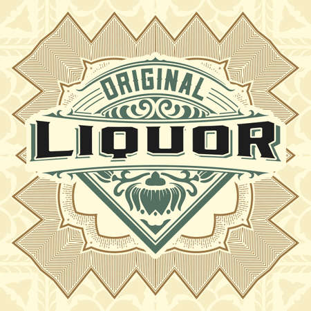 Whiskey label with old framesのイラスト素材