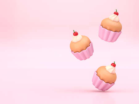 3D Isolated Muffin. 3D render