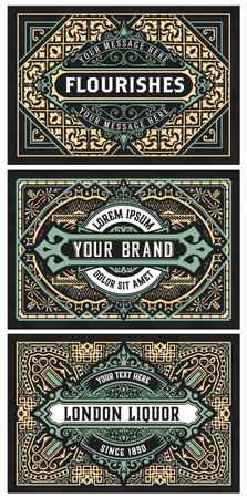 Set of 3 vintage labels for packingのイラスト素材