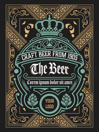 Beer label with old framesのイラスト素材