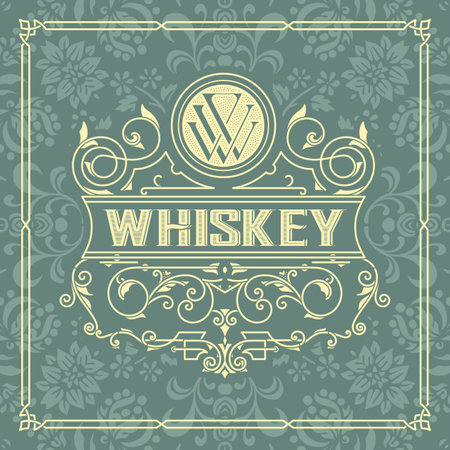 Whiskey label with old framesのイラスト素材